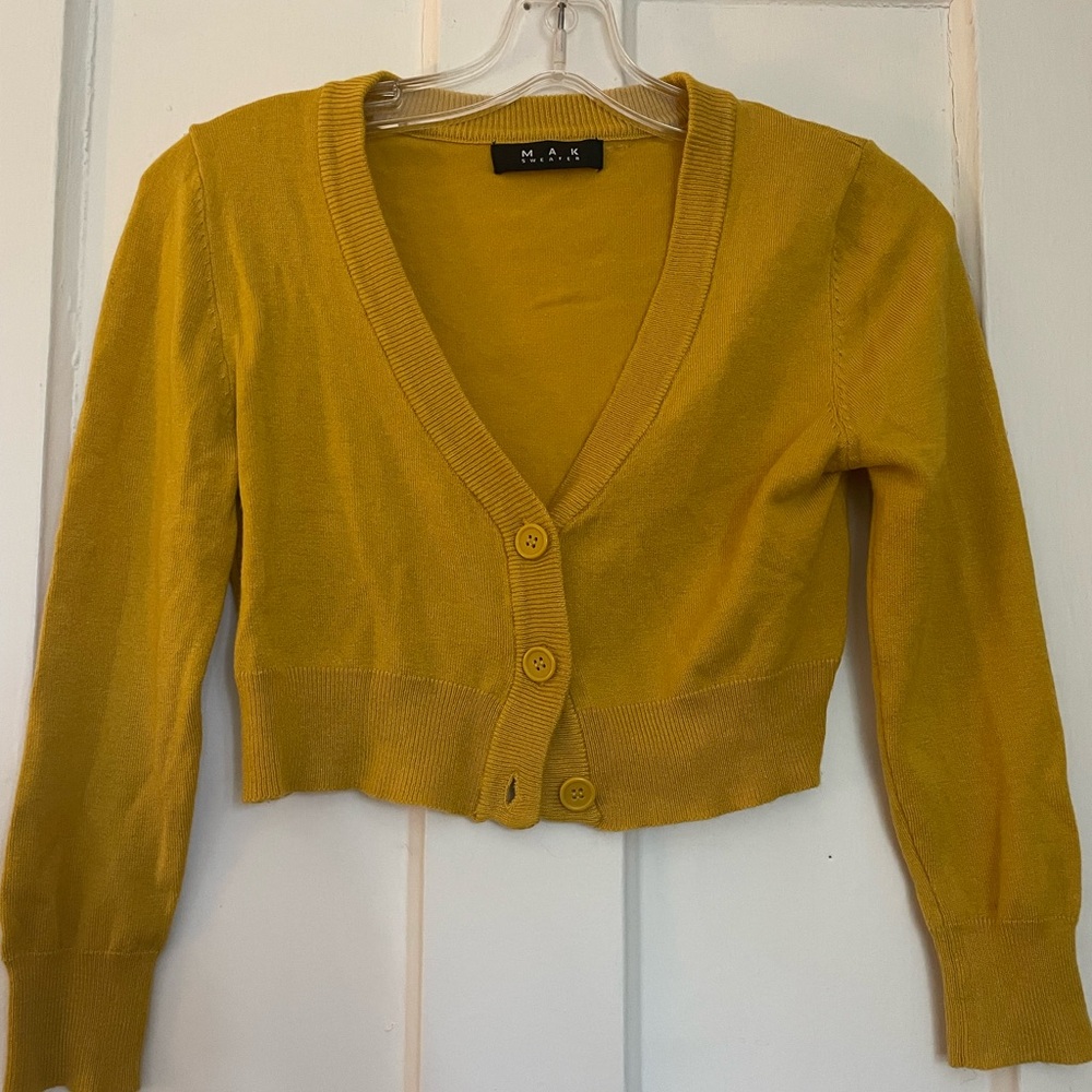 Women's Mustard Cardigan Sweater